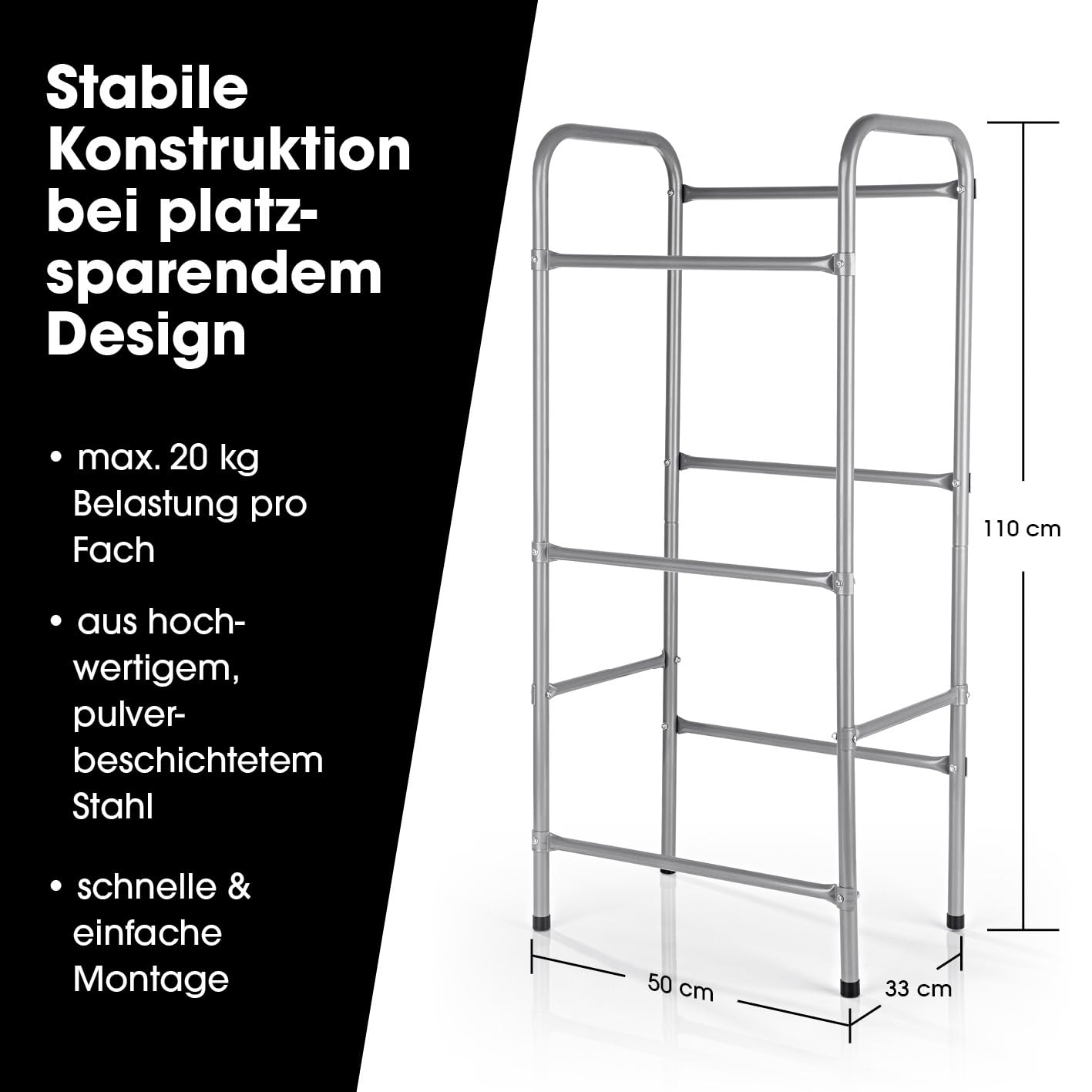 EASYmaxx Getränkekistenregal aus Metall für 3 Kästen 2er-Set | Platzsparende, praktische und organisierte Lagerung auf 3 Etagen | Kistenregal für Ordnung und Platz in Ihrem Zuhause