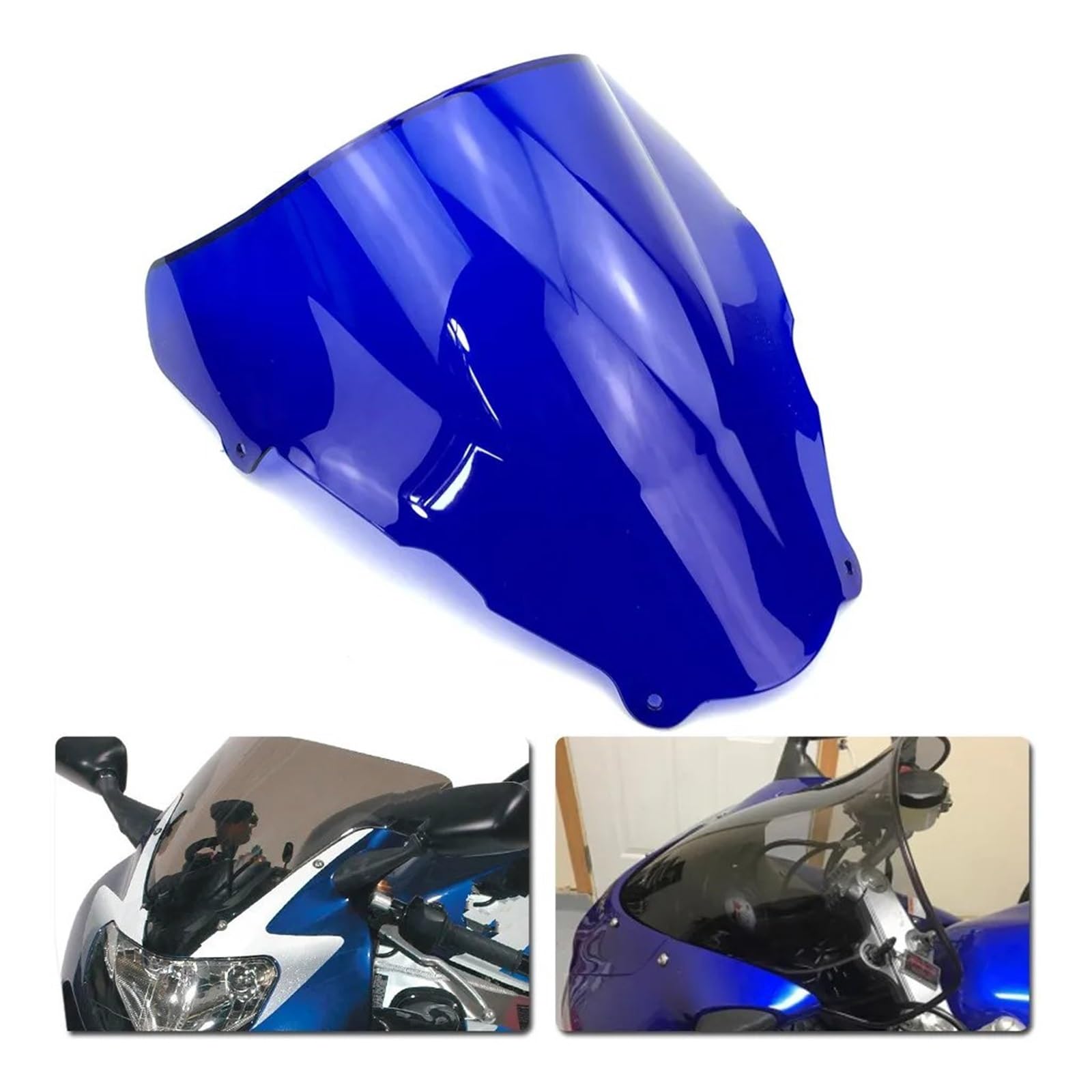 Pare-Brise Double Bulle Moto JaneShop Pour Suzuki SV650 SV650S 1999-2002 (Noir)