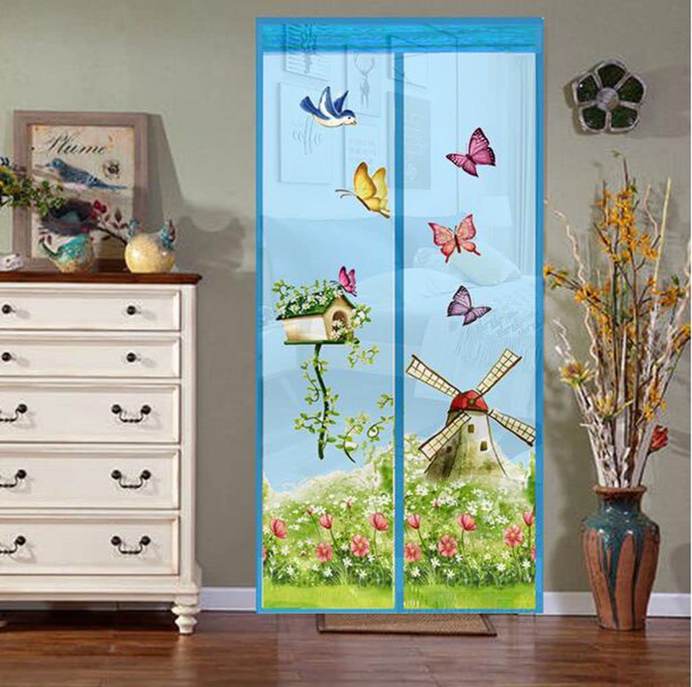 Dadaaa Assorted Magnetic Door Screen Fly Bug Mosquito Mesh Curtain For Balcony Sliding Doors Living Room,90X210cm (N)