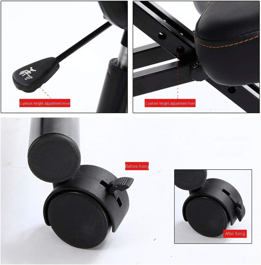 Office Chair Cross Legged Chair，Height Adjustable Ergonomically Designed Knee Chair with Back and Arms Office Kneeling Chair Orthopedic Leather Chair with Caster for Home Office (Color : Blu