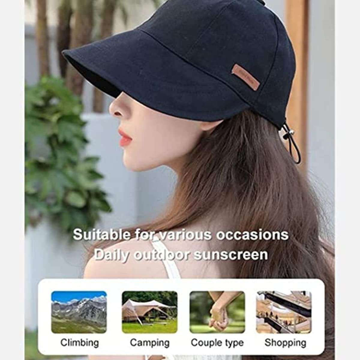 Cappello con Protezione UV Senza Trucco,Cappello con Visiera per Donne,Cappelli solari Estivi UPF50+ per Donne