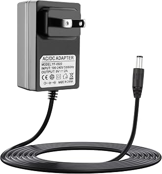 9V 2A Replacement for Crosley Record Player Power Cord, Power Adapter for Crosley Cruiser Portable Turntable Record Player CR8005A CR221 CR8005C I II III Series Not for 5V or 12V