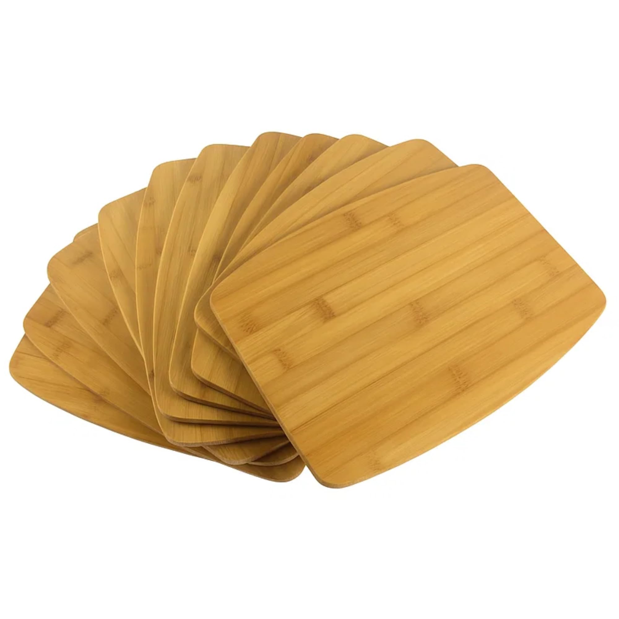 Juego de 12 tablas de cortar de bambú lisas de borde redondo de 12 x 9 pulgadas | Para fines de grabado personalizado (sin asa)