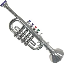 Toy Trumpet for Kids, Preschool Learning Trumpets Toys with Lights Sound Effects, Educational Pretend Instrument for Learning and Practicing, Coated Musical Instrument with Multiple Tones