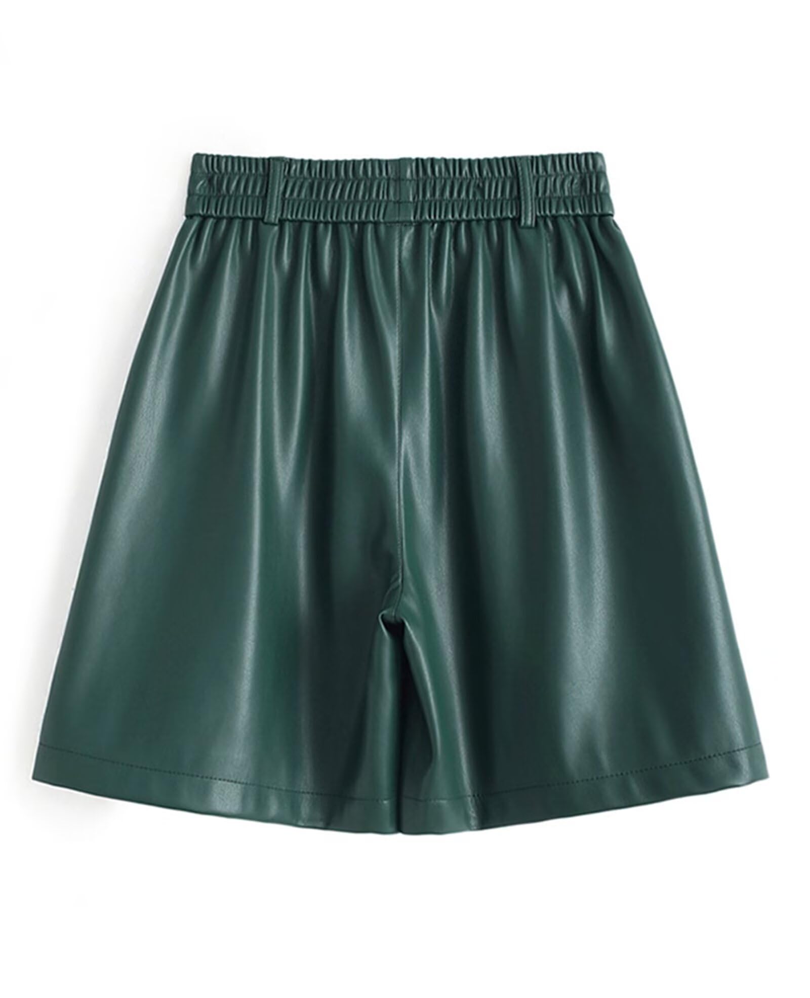 HNVAVQ Pantalones Cortos de Cuero Mujer Short de Cuero Cintura Alta Elegante