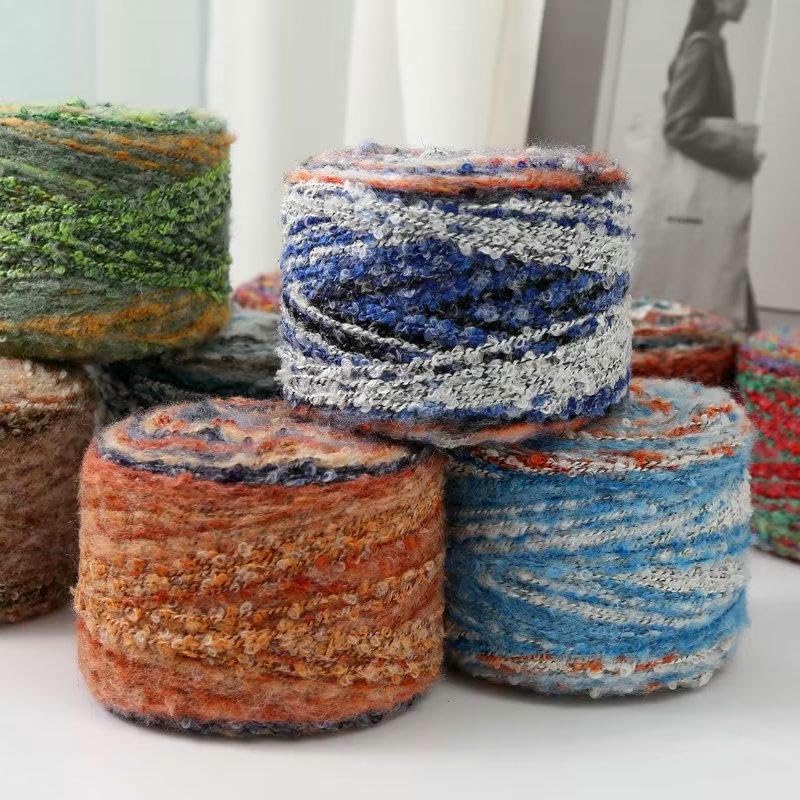 4/6/8/10 kłębków po 100 g włóczka moherowa z gradientem, przędza Bouclé w stylu vintage, do szydełkowania i robienia na drutach swetrów, czapek, szalików, rękawiczek i chustek