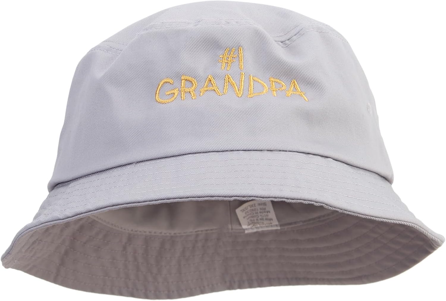 Number 1 Grandpa Design Embroidered Big Size Cotton Blend Twill Bucket Hat