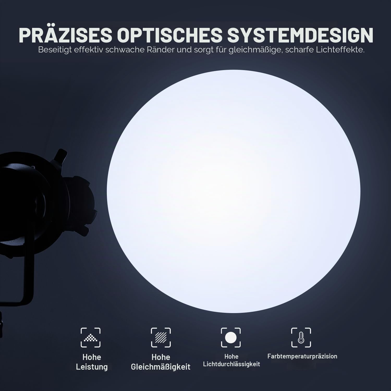 NEEWER Spotlight Snoot mit 20° Projektionsobjektiv, einstellbarem Fokus, 16 Metallgobos, 5 Farbgels, Tasche, konischer Snoot für Bowens Mount LED Dauerlicht Studio Videoleuchte bis 300W, LS-39