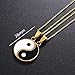 JUXINDA Yin and Yang necklace, personalized engraved stainless steel gold-plated puzzle pendant jewelry, suitable for couples necklaces with adjustable chains