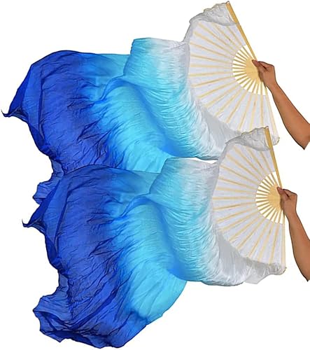 TMZAQH 1 paire d'éventails de danse du ventre (gauche + droite) en soie pour dan
