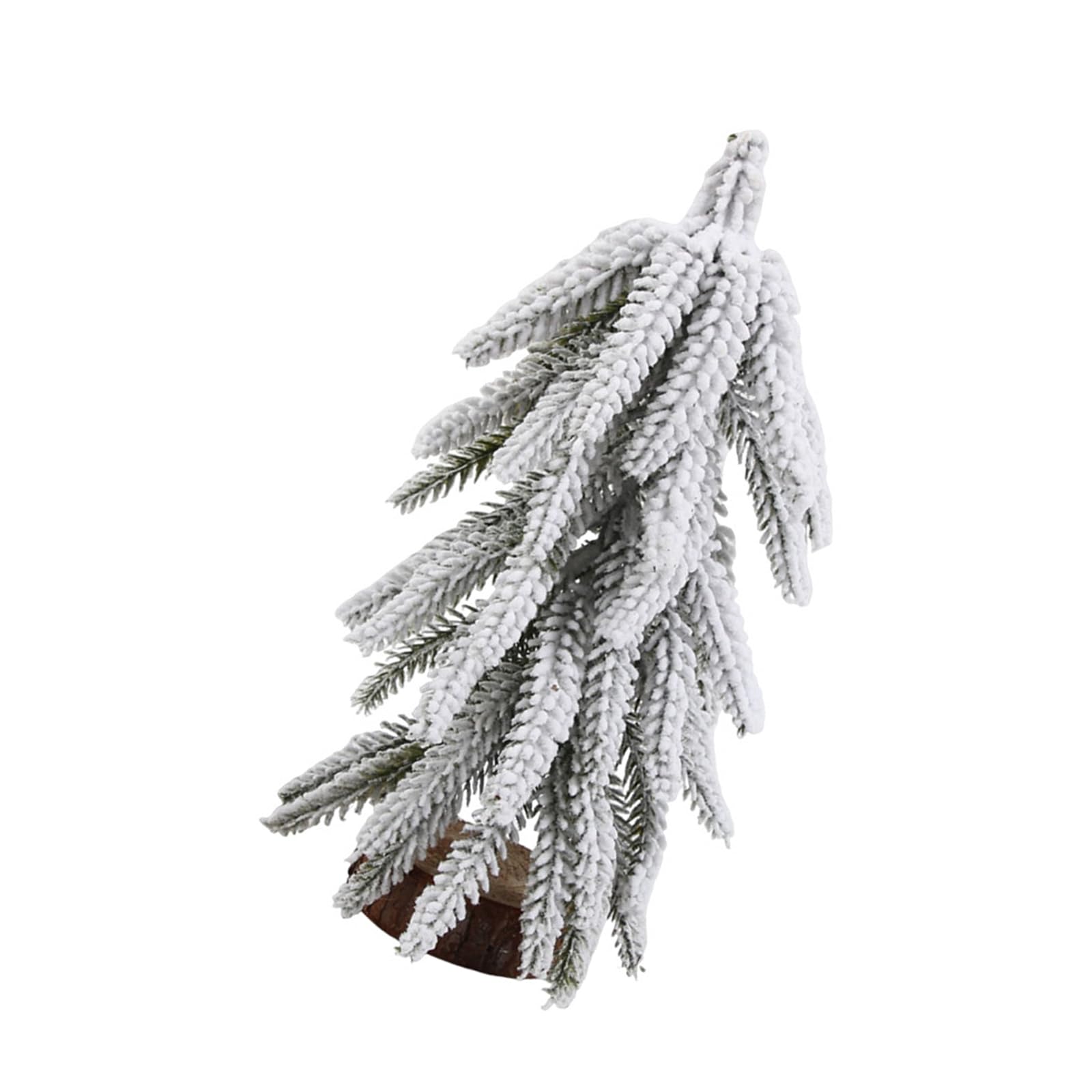 Xanorrg 25Cm Snow-Dusted Christmas Tree Decor Cedar Branches Centerpieces With Wood-Look Base For Tabletop Mantel Styling Styling Holiday Centerpiece