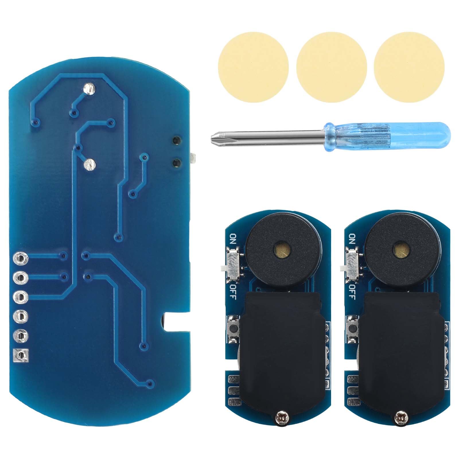 BTFO 3pcs Prank Cricket Noise Maker, Semi-Circular Shape Design with 16 Sounds Beeping Chirping Hidden Annoyatron Device for Party Office Home School Kids Adults Toy Gag Trick Gift Items Stuff(Blue)
