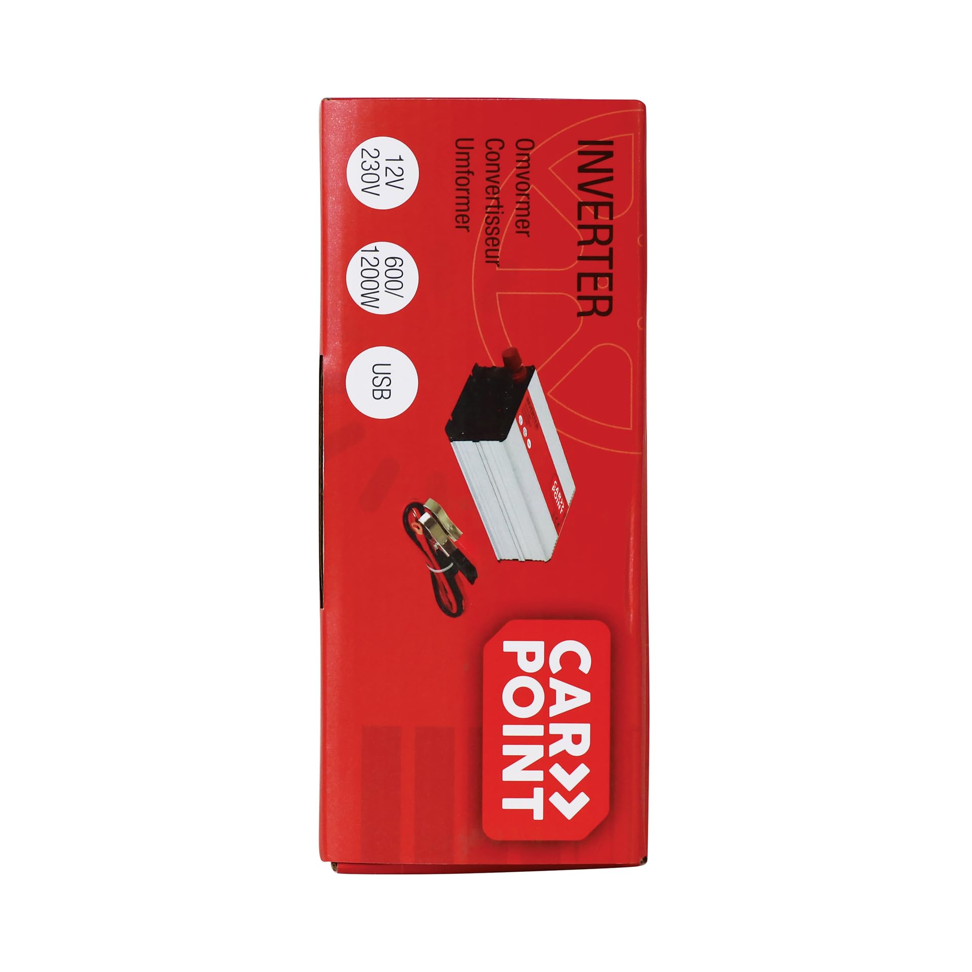Carpoint 0510352 przetwornica 12 V >230 V 600 W zaciski do akumulatora