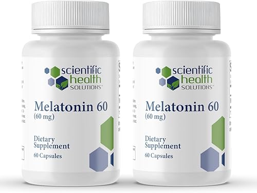 Melatonina de 60 mg Melatonina de alta dosis en cápsulas fáciles de tragar Vegana, sin OMG y sin gluten Melatonina extra fuerte fabricada en
