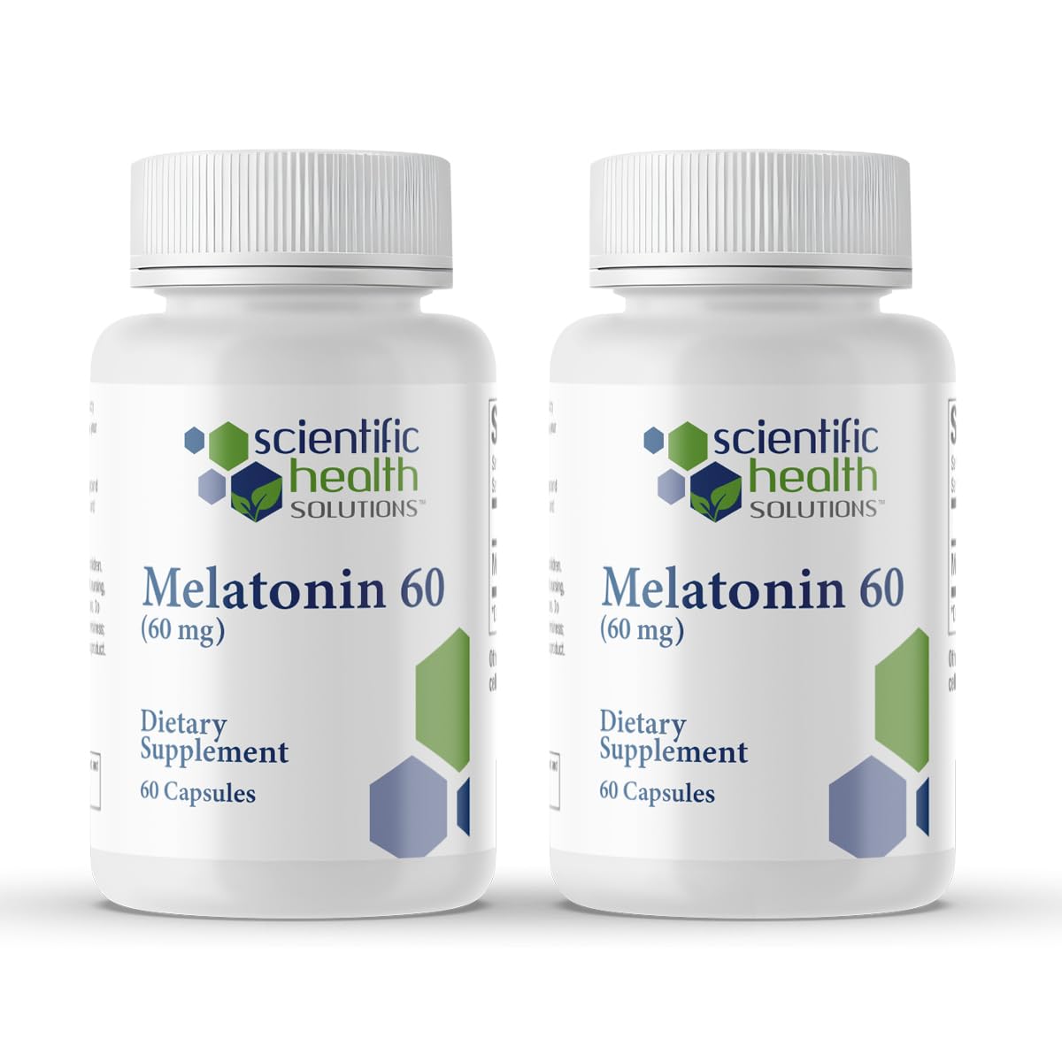Melatonin 60mg | High Dosage Melatonin in Easy-to-Swallow Capsules | Vegan, Non-GMO & Gluten-Free | US-Made Extra Strength Melatonin (2-Pack)