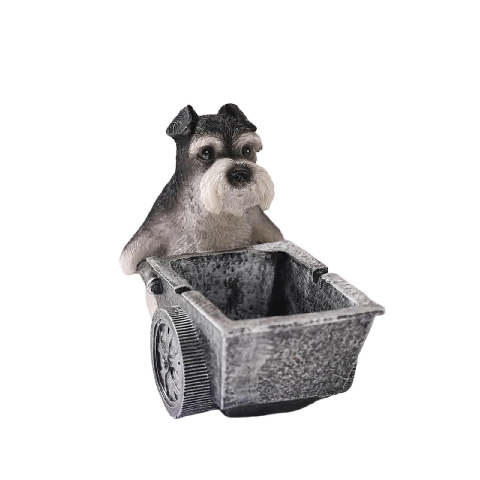 Cute Schnauzer Dog Ashtray - Adorable Desktop Ornament for Home & Office, Perfect present for Dog Lovers