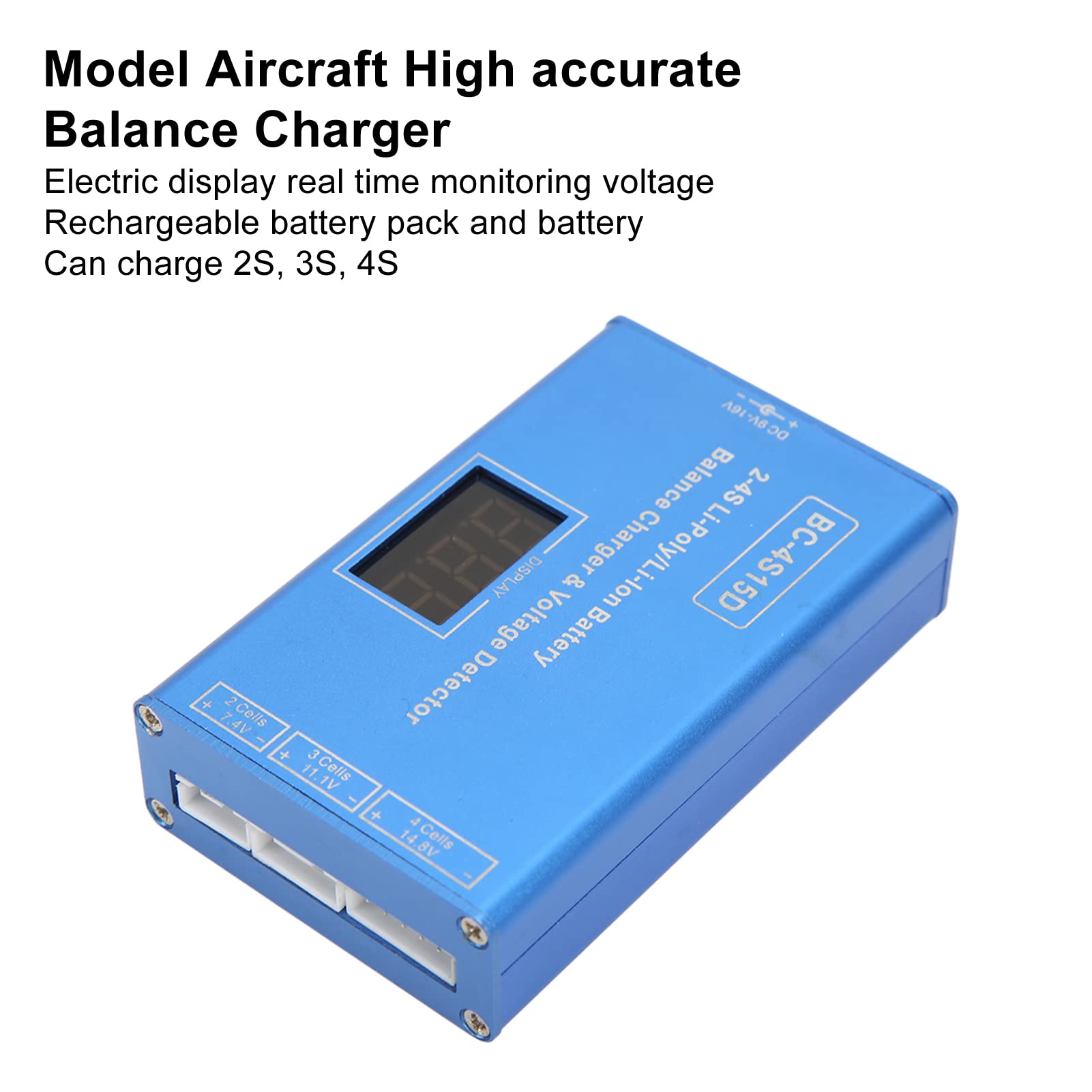 Caricatore per bilanciamento RC, 2S 3S 4S 25W ad alta precisione Lipo carica batterie display tensione RC Balance Charger Protezioni multiple per modello di caricabatterie per aeroplano (spina