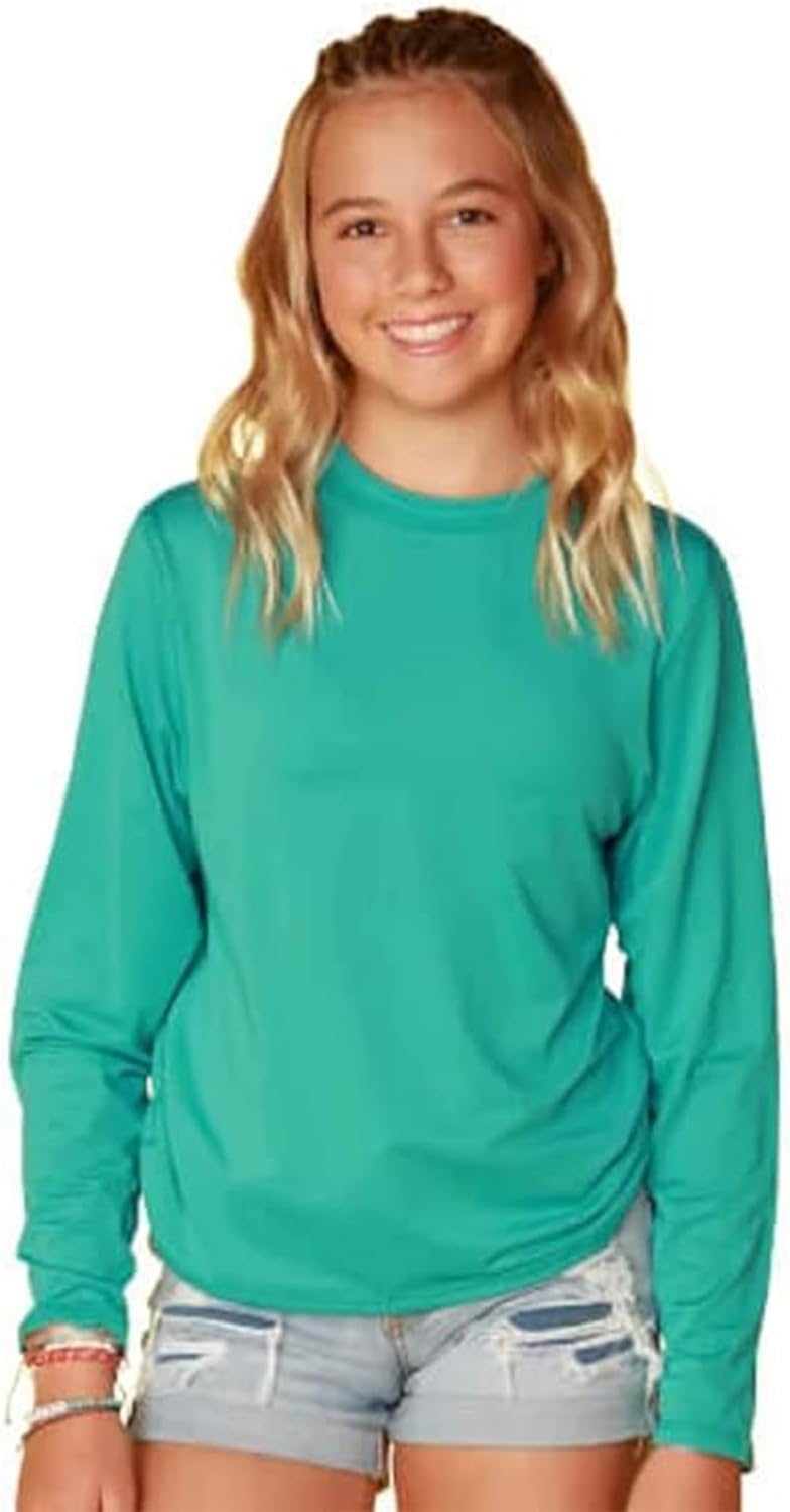 INGEAR Girls Long Sleeve Rash Guard Swim Shirt Outdoor Sports Shirt Lightweight Athletic Tee Protective Quick Dry