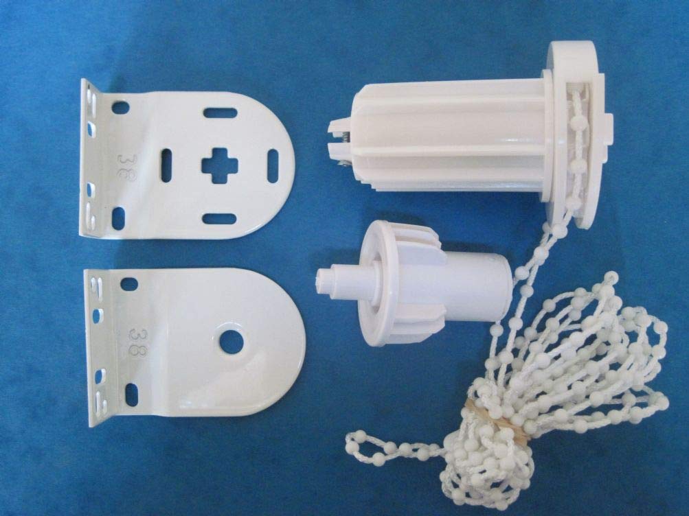 Uk-Blindparts White 38Mm Professional Heavy Duty Roller Blind Repair Kit For 38Mm Tube (Standard Plastic Control Chain)