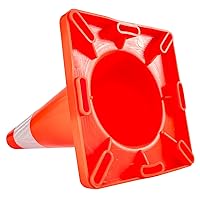 Vista 9 de VEVOR Paquete de 12 conos de tráfico de 18 pulgadas, conos de estacionamiento de seguridad en carretera, base de PVC, cono de tráfico naranja