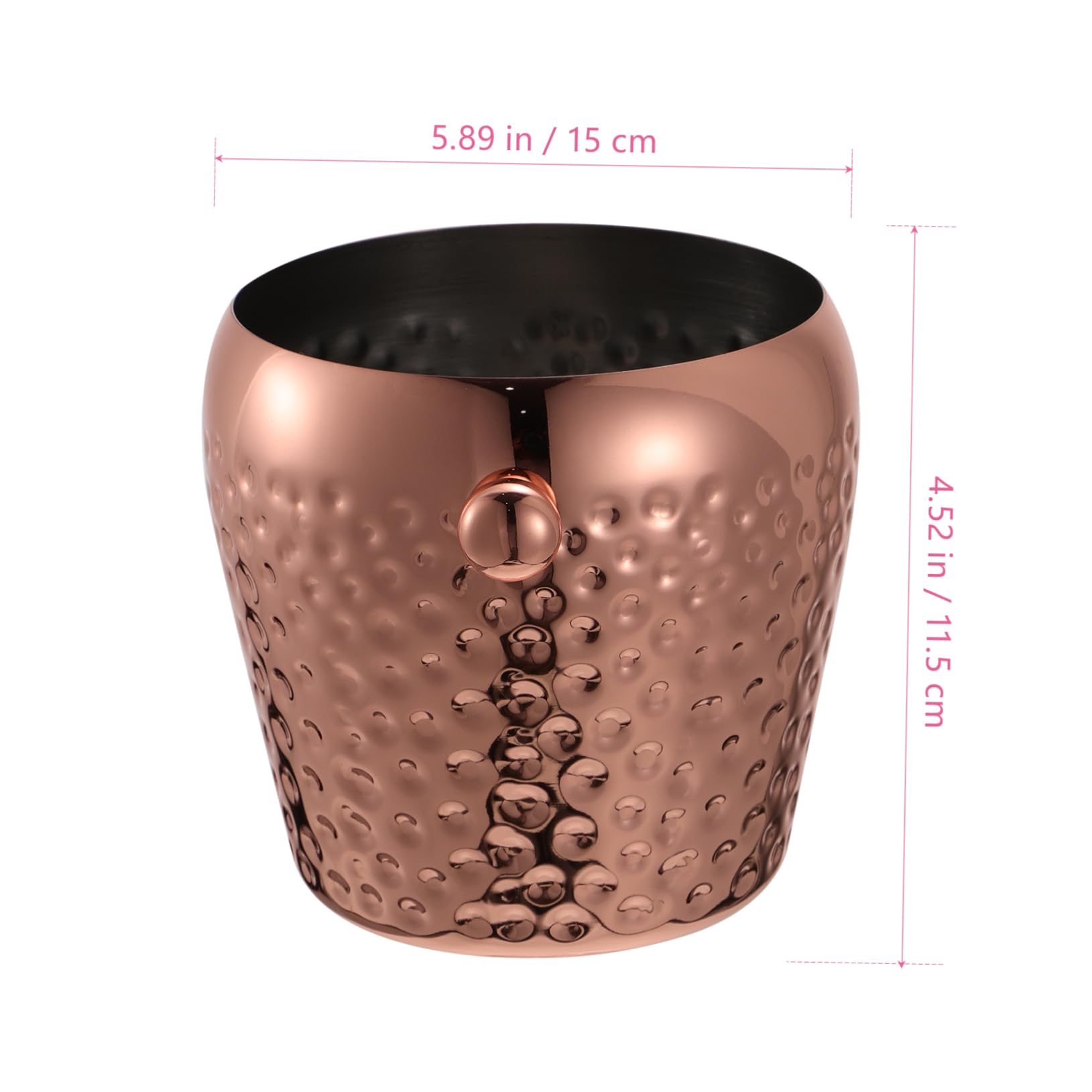 Seau à glace Seau à vin, Lot de 3 seaux à glace portables en acier inoxydable for boissons, en cuivre, for Moscow Mule, for refroidir les tasses, for faire des glaçons, for faire des fêtes, en or rose