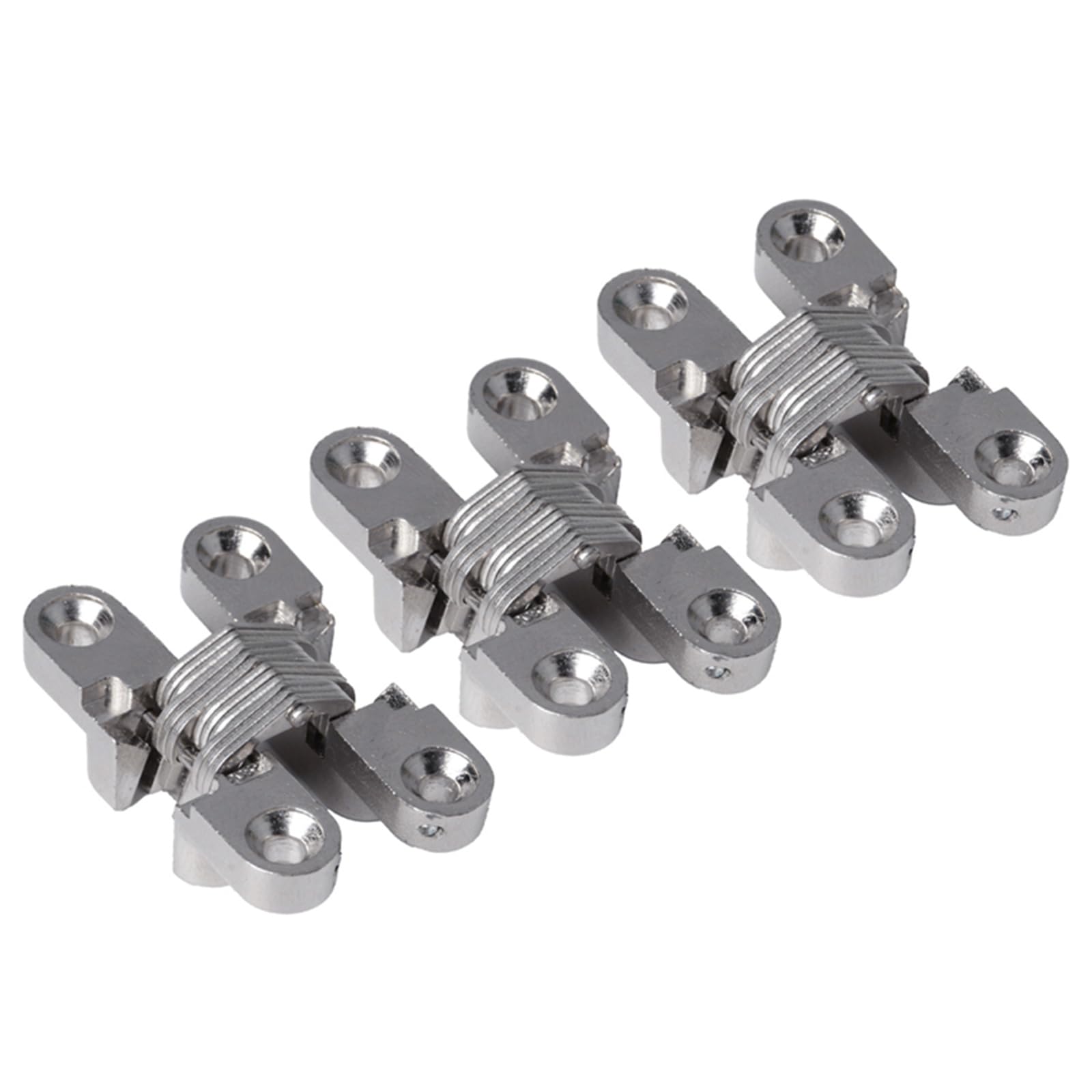 3Pcs Zincs Alloy Auto Closing Door Hinge Concealed Barrels Crosses Door Hinge Hardware for Wooden Doors and Cabinets for Cabinet Cupboard Wooden Box Worktop Hardware