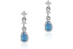 925 Sterling Silver Dangle Diamond Earrings for Women