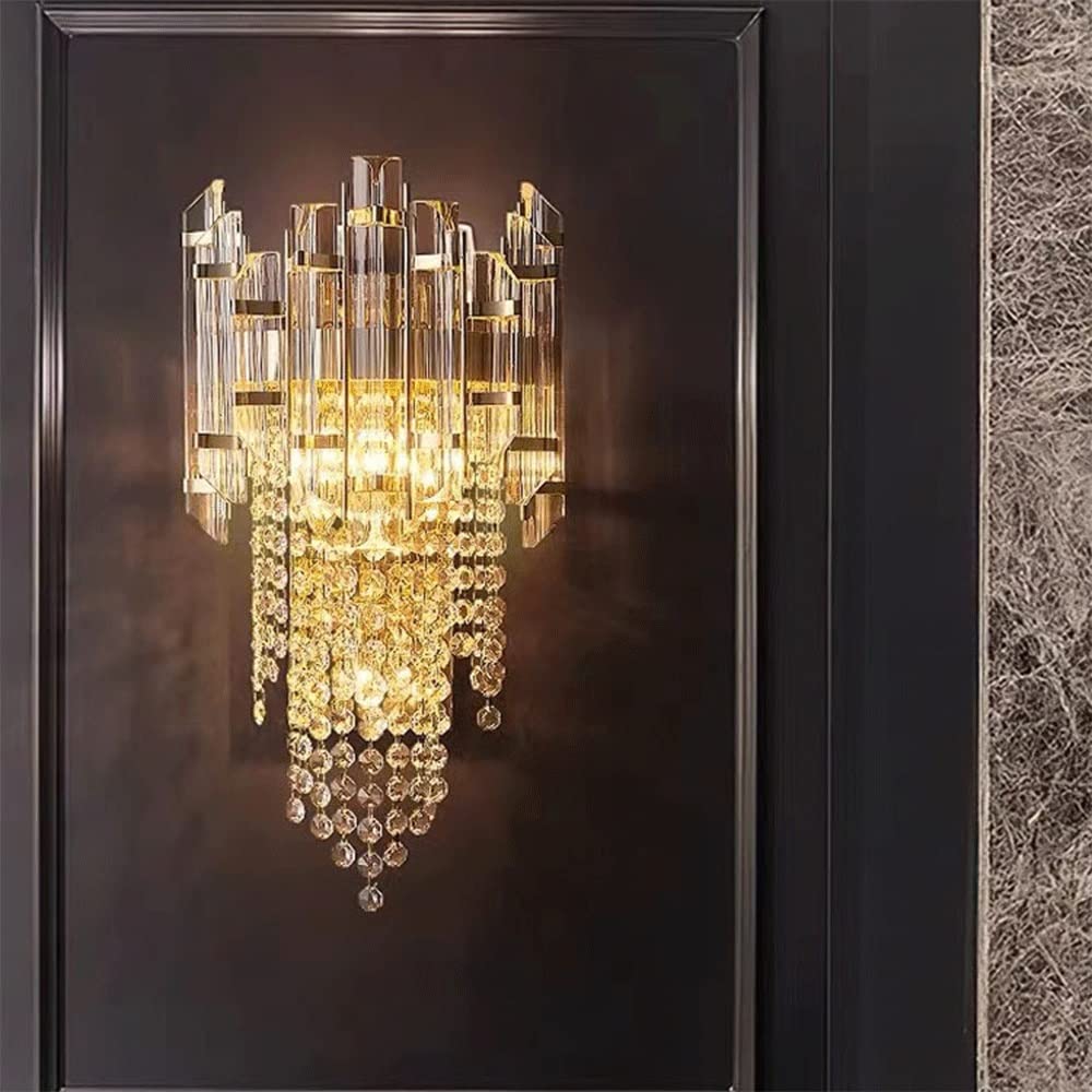 Apliques de pared de cristal K9 GYORI dorados para el baño