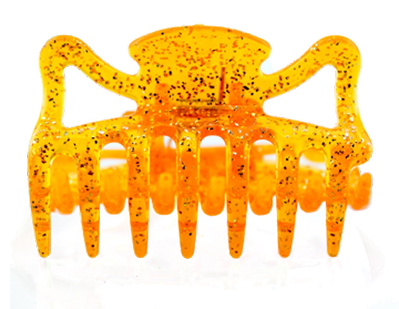 2x Neonorange Haarklammer Mit Glitzer – Ca. 6 Cm, Made In Germany