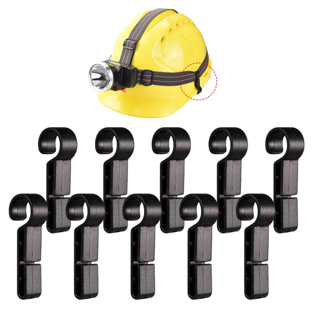 10PiecesHardhat Clips para faros delanteros, Gancho para faros delanteros para varios faros y cascos