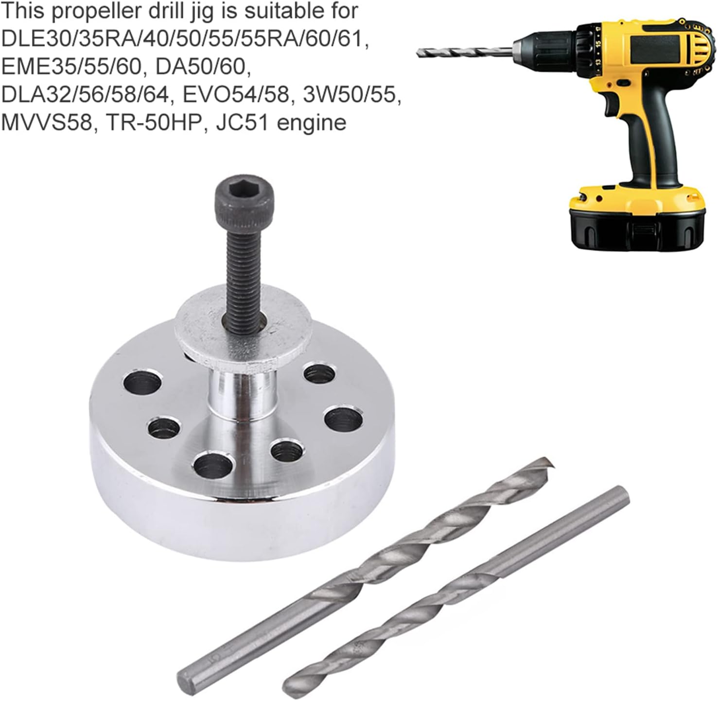 Propeller Drill Guide Jig, 45mm Diameter, 172g Weight, RC Model Airplane Accessory for DLE30/35RA/40/50/55/55RA/60/61 b0blvvhn34