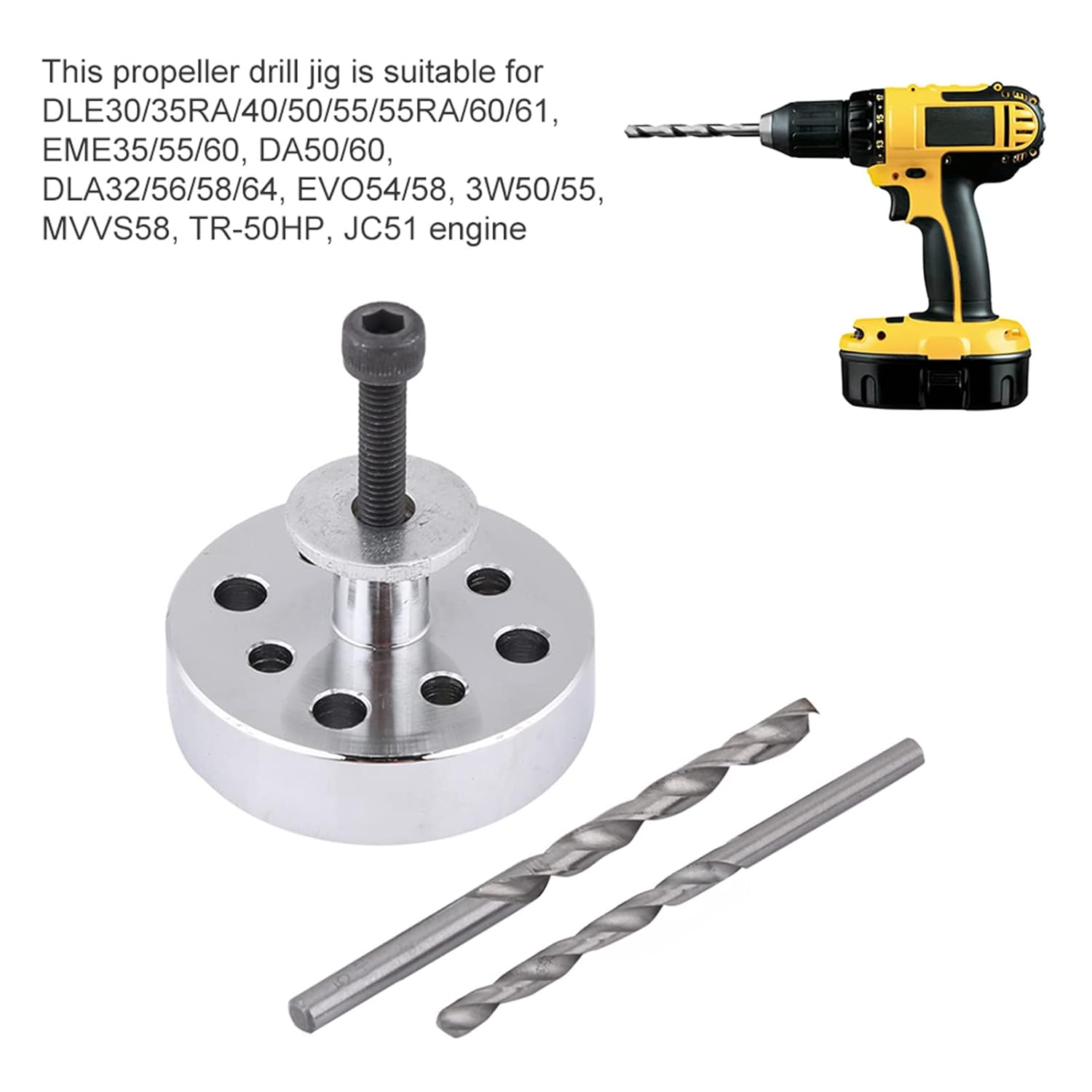 Prler Drill Jig, RC Model Airplane Bits Accessory, Part Compatibility with DLE30 DLE55 EME55 MVVS58 Engine