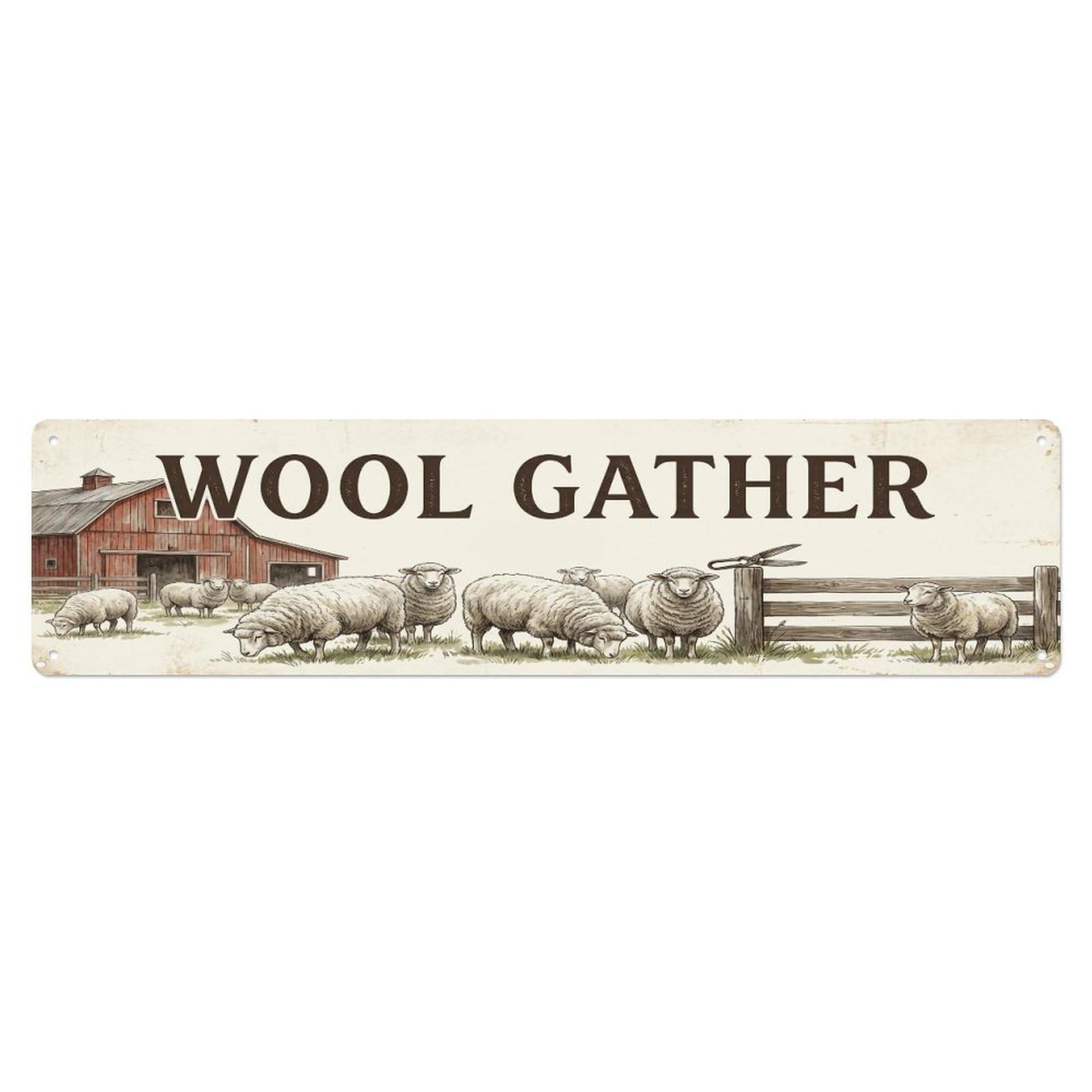 Vintage Barn Baa Sheep Farmhouse Funny Sheep Backyard Farm Metal Tin Sign Plaque Wall Decor for Cafe, Club, Garden Metal Poster 4x16Inch