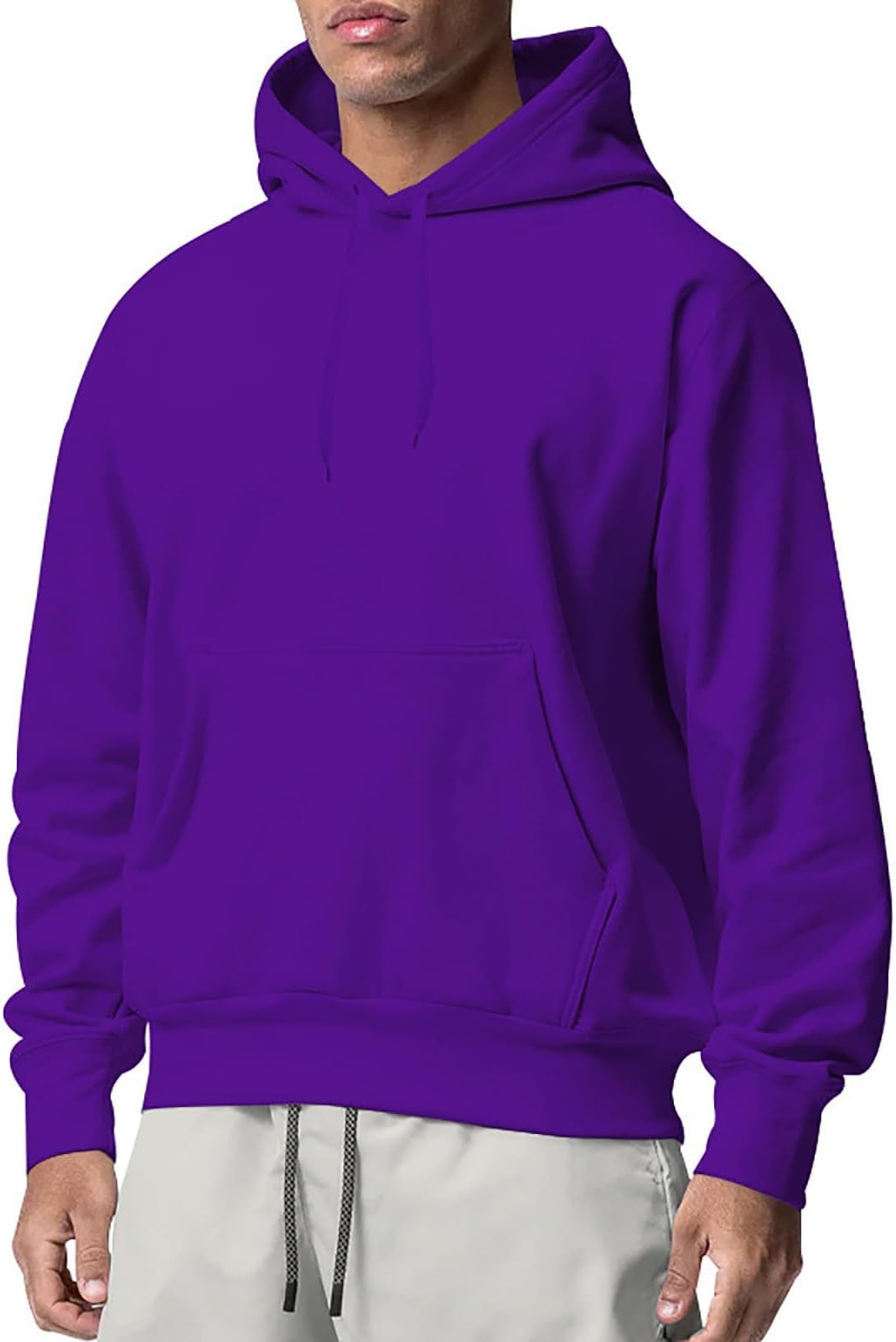 Men's Hoodies Pullover Lightweight Long Sleeve Solid Drawstring Hooded Sweatshirts Causal Fashion Sports Shirts