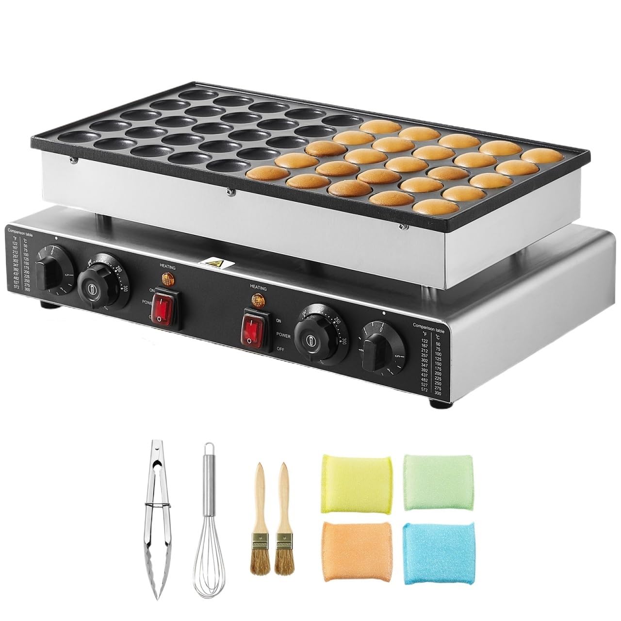 Mini Crêpière Hollandaise, Machine À Dorayaki, Gaufrier Antiadhésif Professionnel, Double Température Et Minuterie Chauffage Uniforme Et Rapide