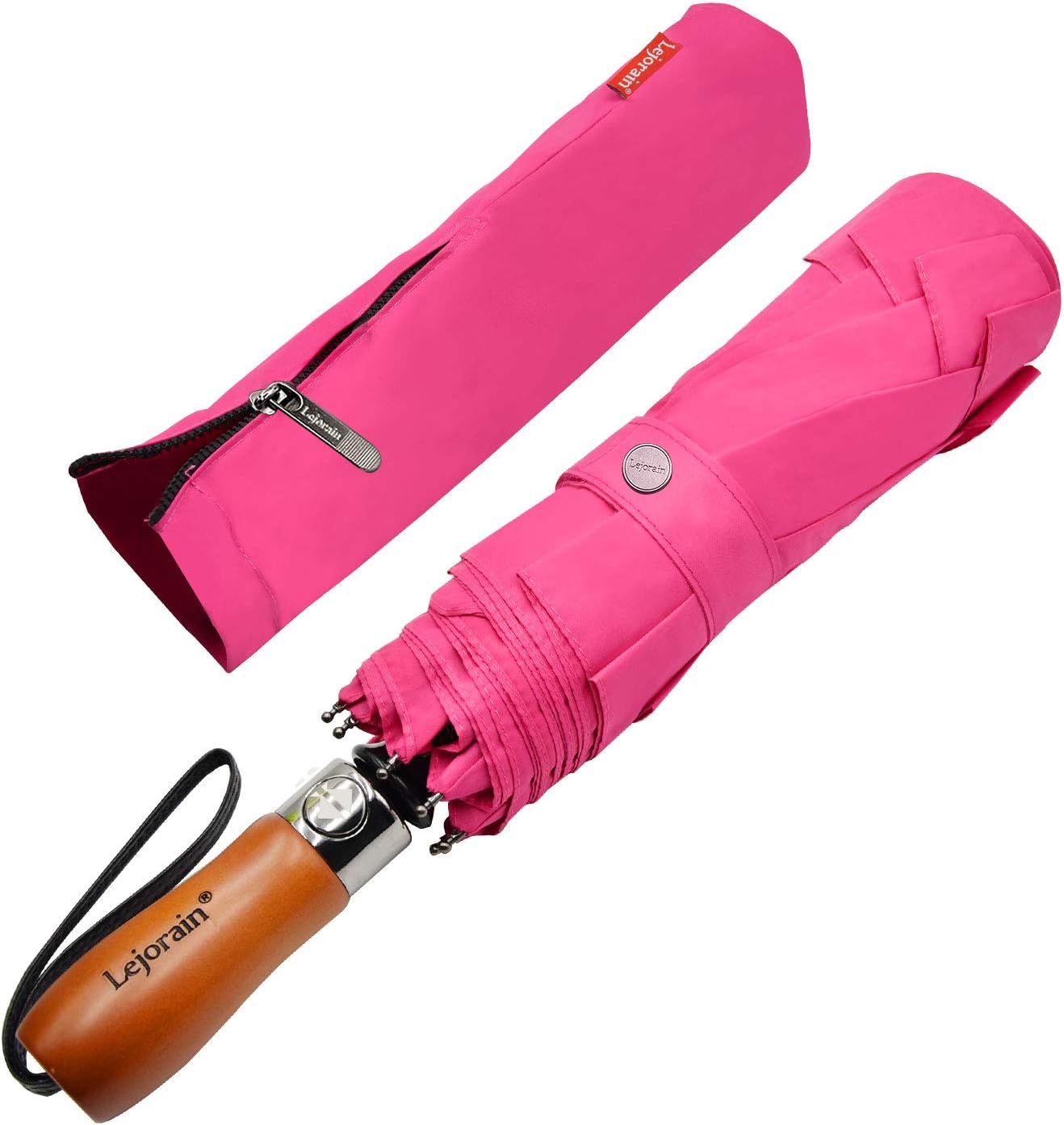 Lejorain54inch Large Compact Golf Umbrella - Oversized Auto Open Close Folding Golf Umbrella Travel 210T Dupont Teflon Coated Vented Windproof Double Canopy for Women Men
