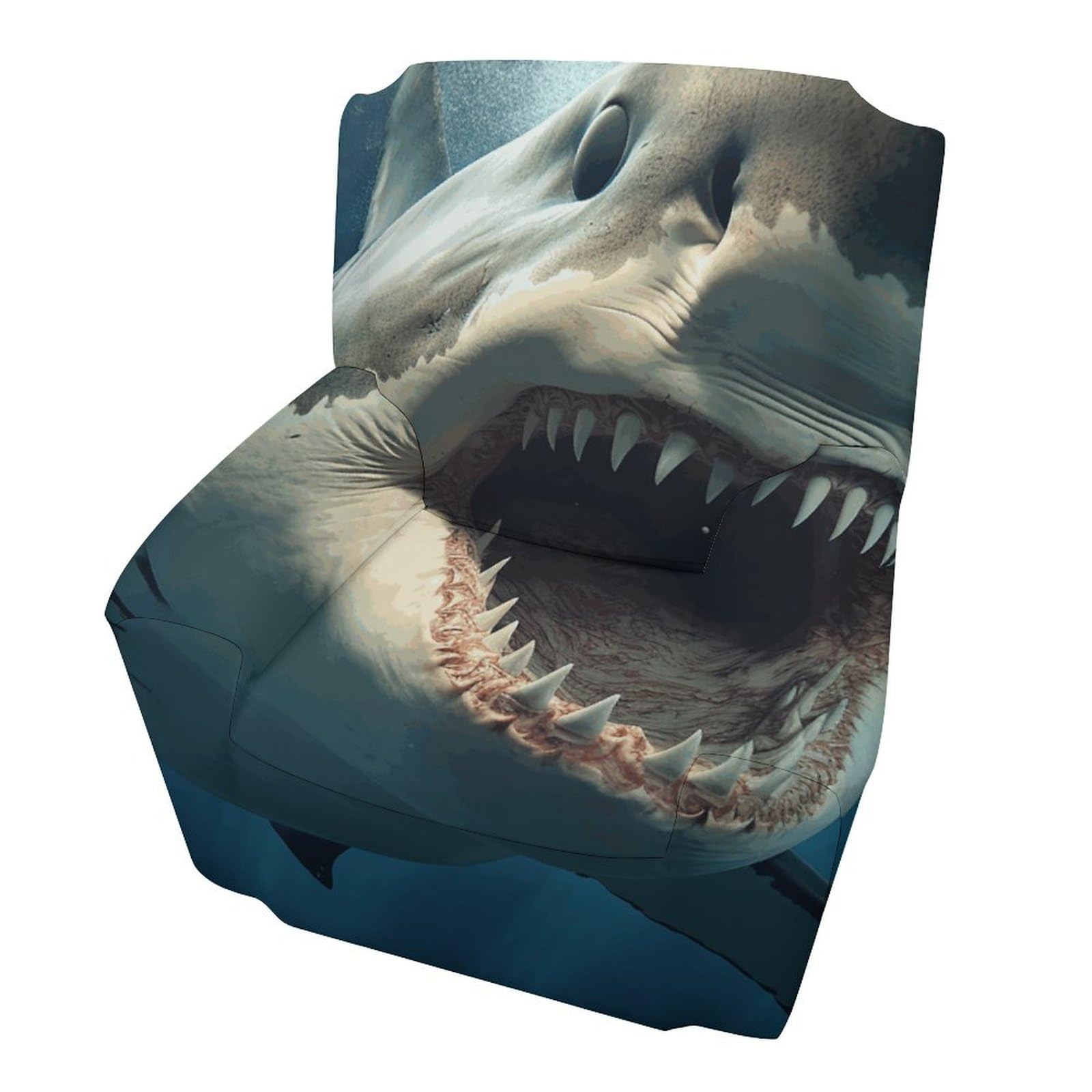 Housse de canapé extensible motif requin lavable anti-taches