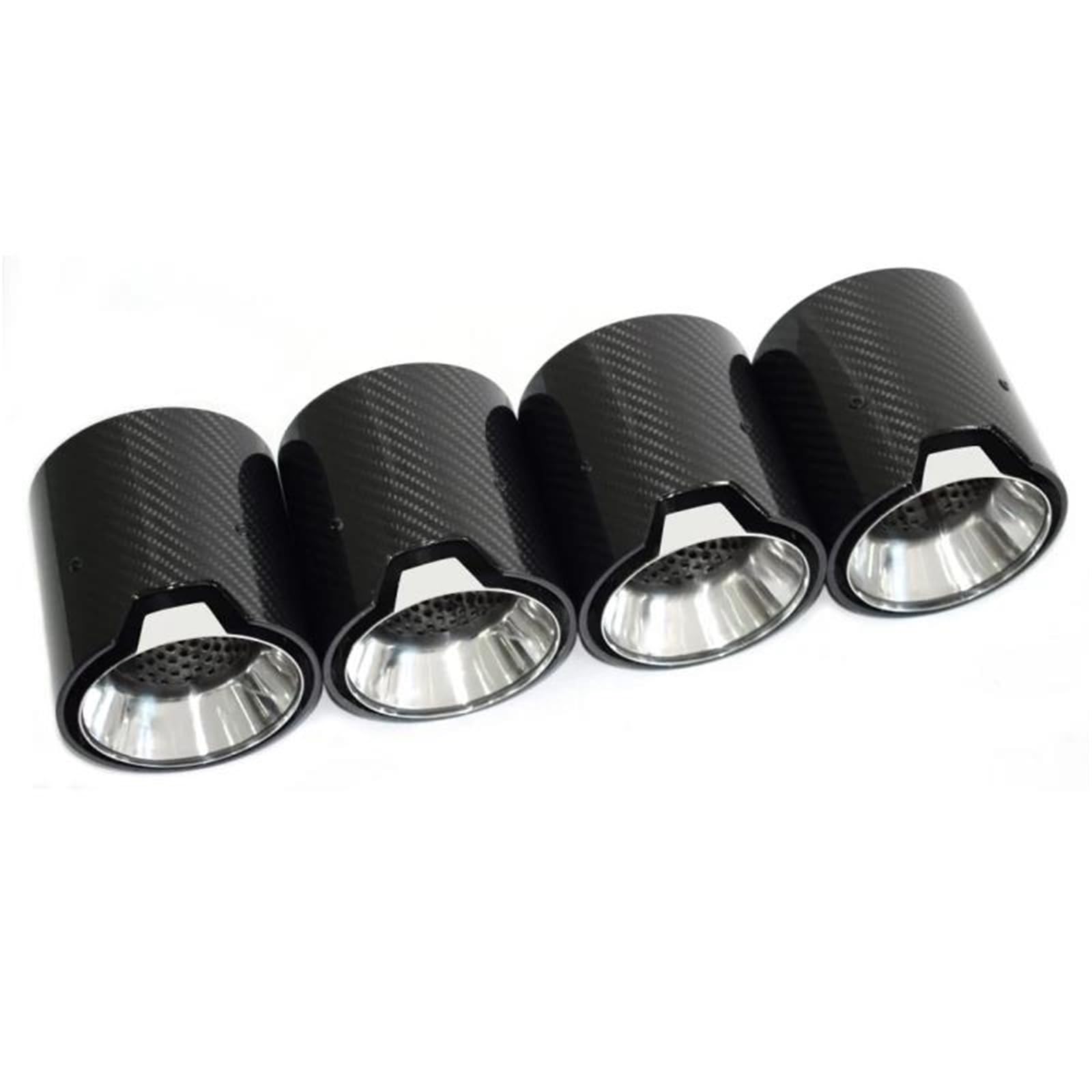 Car End Pipes For BMW For M2 M3 M4 G80 G81 G82 G83 G87 Muffler Carbon Fiber Tailpipe Exhaust Pipe Tip Nozzle Head Exhaust End Pipe Muffler Tip(فضة)