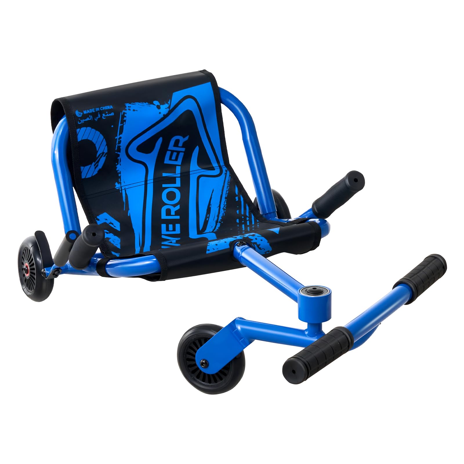 VEVOR Ride on Scooter 150 lbs Swing Side-to-Side for Amazing Riding Blue, for Ages 4+, Powered by Zig-Zag Motion, Ride on Toy with 3 Adjustable Length, Brake Lever, Hard Surface Indoor & Out