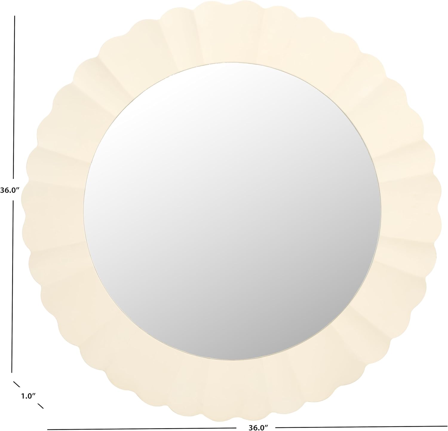 SAFAVIEH Home Collection Nooa Soft White 36-inch Round Decorative Accent Wall Mirror