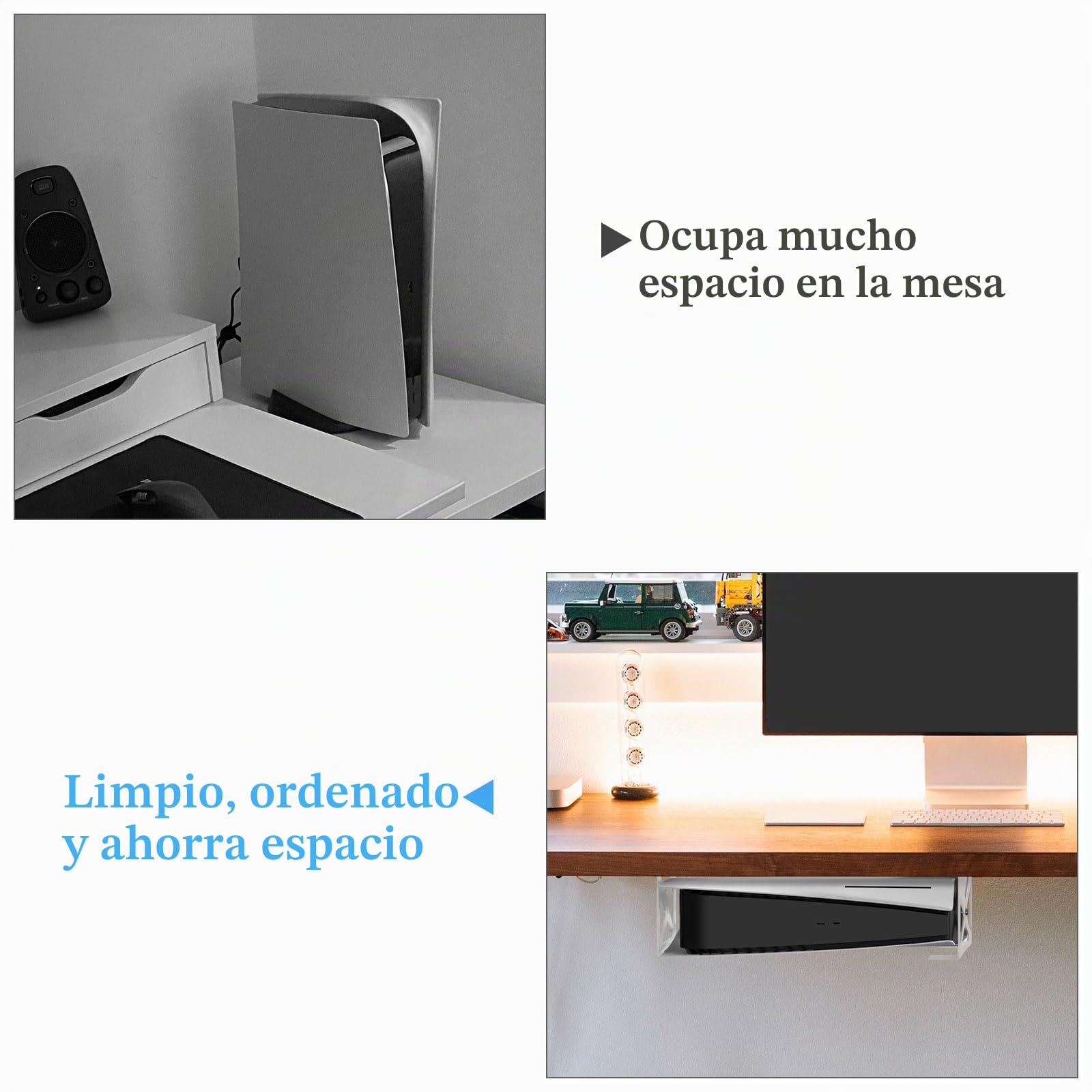 Geekria Soporte para Consola Sony PlayStation 5, Aluminio, Apto para Accesorios de Juegos de Disco PS5 (Blanco)