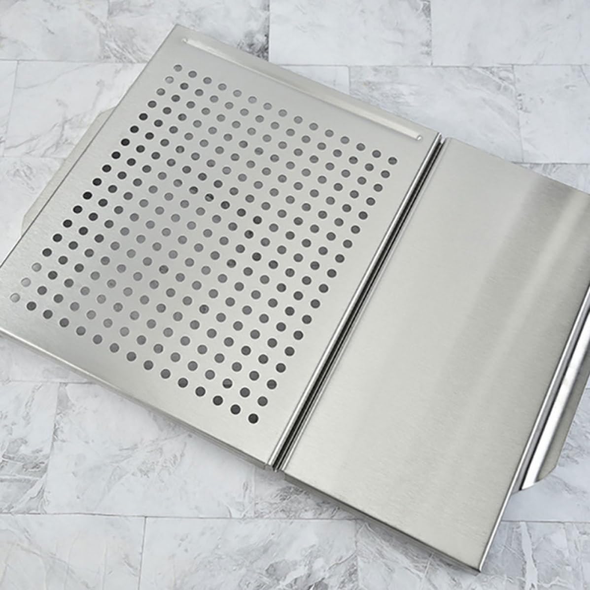 ULTECHNOVO 1pezzi Piastra Barbecue in Acciaio Inossidabile Quadrata Resistente per Uso Domestico Leggera e Compatta per Carne e Verdure Pratica e Durevole per Grigliate Facili