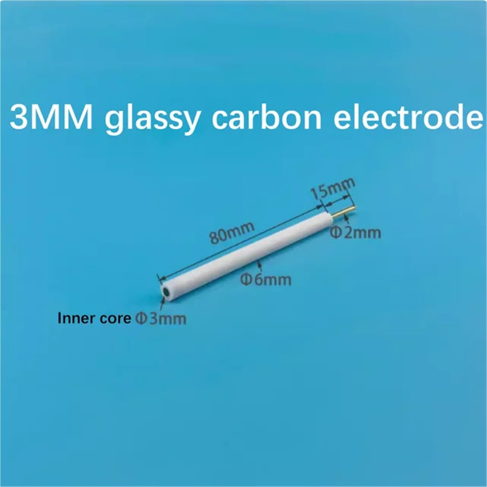 sujeniir Japanese Glass Carbon Electrode 1/2/3/4/5mm Glass Carbon Auxiliary Modified Disk Electrode can be invoiced(Inner core 3mm)