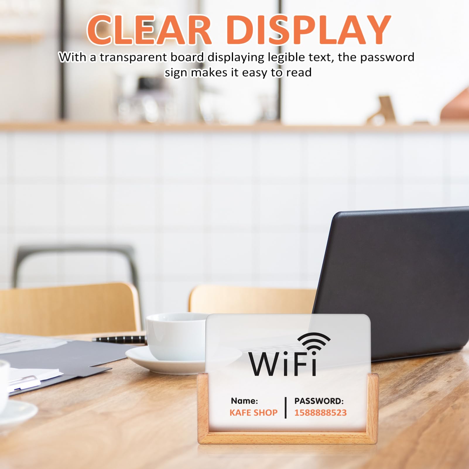 Mobestech Cartel De Wifi Soporte De Letrero De Contraseña Wifi Para Negocios Señal De Acceso Para Invitados