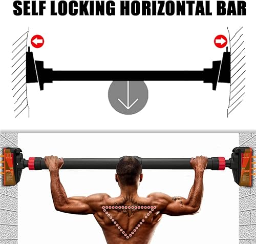 Miniatura 9 de Barra de dominadas para puerta, barras de entrenamiento de fuerza, barras de entrenamiento portátiles ajustables para entrenamiento, límite máximo