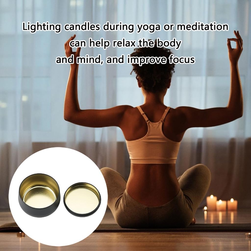 24Pcs Round Metal Candle Tins with Lids for DIY Crafts Candle Making Container