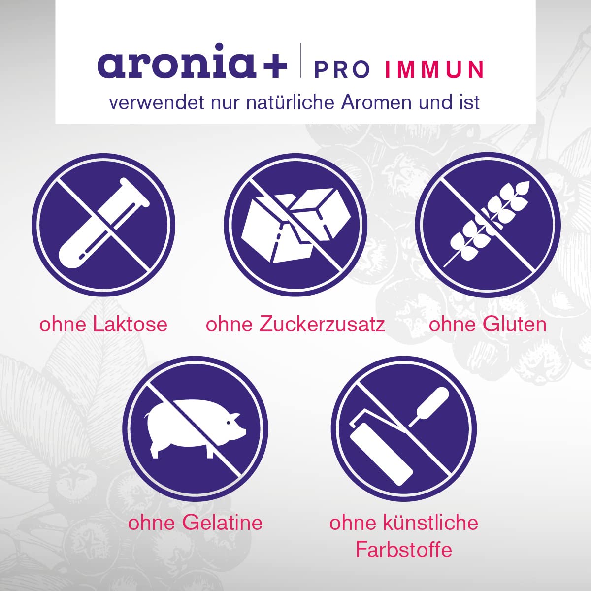 aronia+ PRO IMMUN Trinkampullen, 30 Stück, Nahrungsergänzungsmittel mit Zink und Selen, ohne Zuckerzusatz