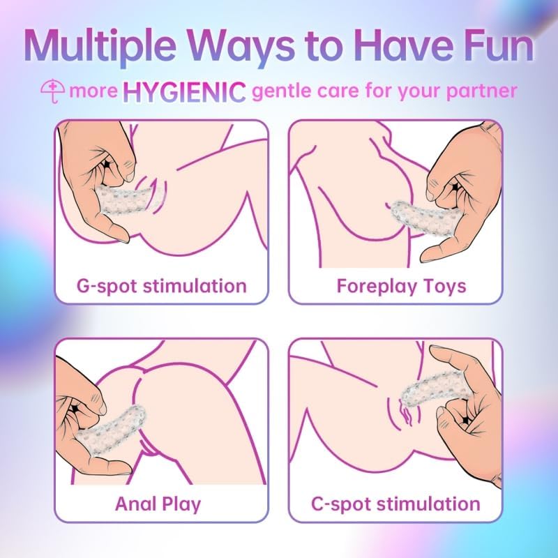 Miniatura 2 de 2 piezas Condones para Dedos Juguetes Sexuales Femeninos, Vibrador de Dedo Estimulador del Punto G Juguetes Sexuales Anales, Novedades Sexuales BDSM