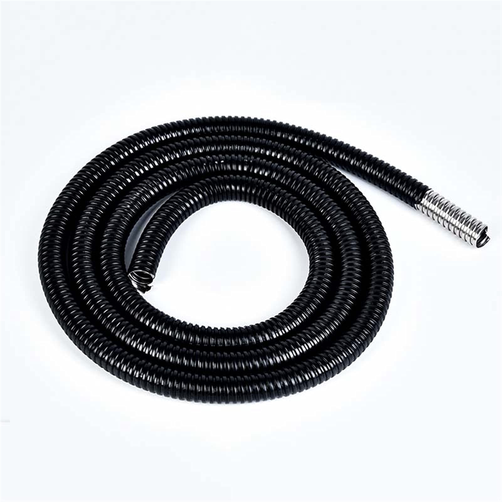 Tubo Flessibile in Metrivestito in Plastica, Impermeabile, Filettato, Corrugato, Guaina Protettiva per Cavi, Lunghezza 5 M/Black/Id 51Mm * 5M
