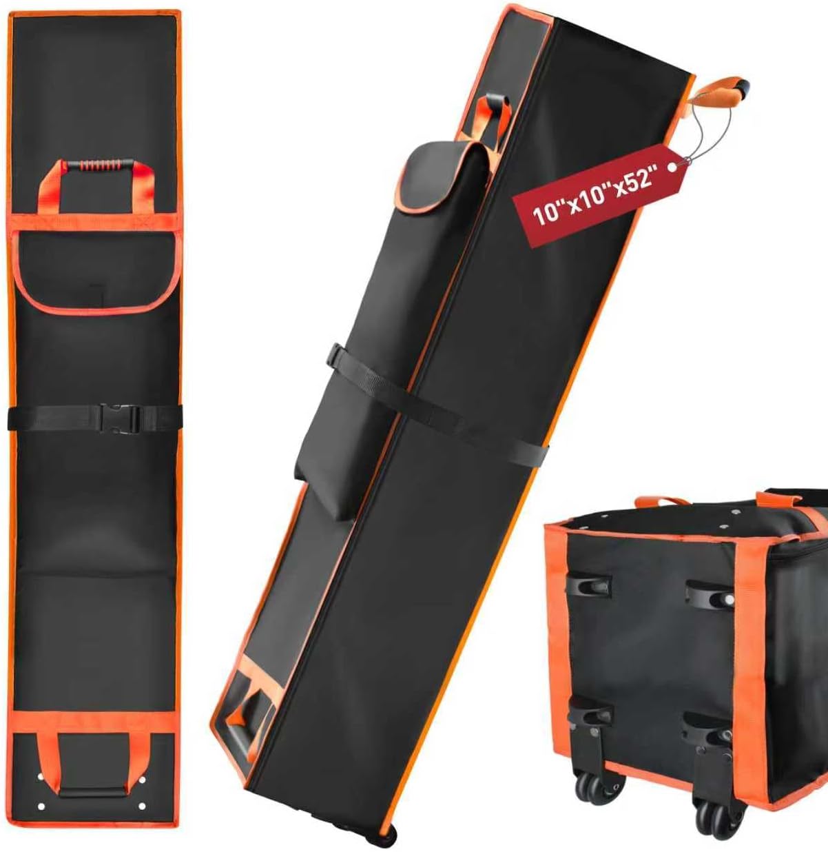 10 x 10 x 66in Canopy Bag Replacement for 10 x 10 Pop Up Canopy Tent with Roller Wheels - Canopy Carrying Bag with Handles - Pop Up Canopy Replacement Parts - 600D Waterproof Oxford Fabric